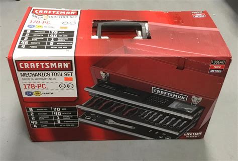 178-piece craftsman mechanics tool set with metal hand box|Craftsman 178.